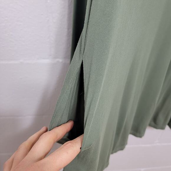 Piko Tunic Top Green Longsleeve A Line Pockets Bamboo 679 - Picture 5 of 10